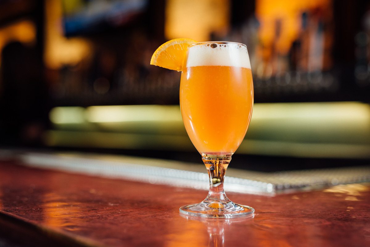 Beer with orange peel